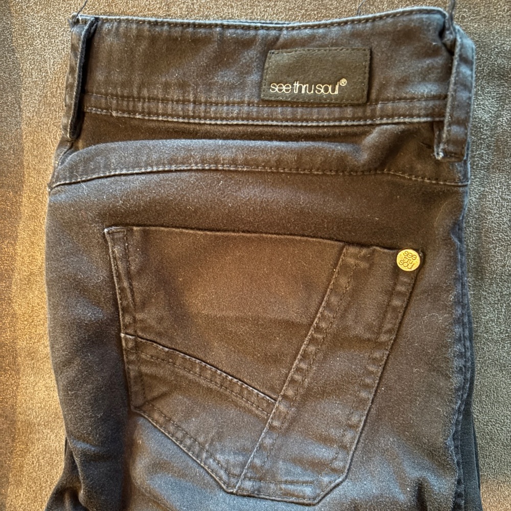 See Thru Soul Black Denim Pants 27